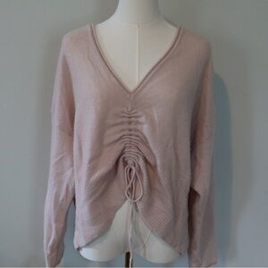 525 Cashmere America Pink Ruched Sweater